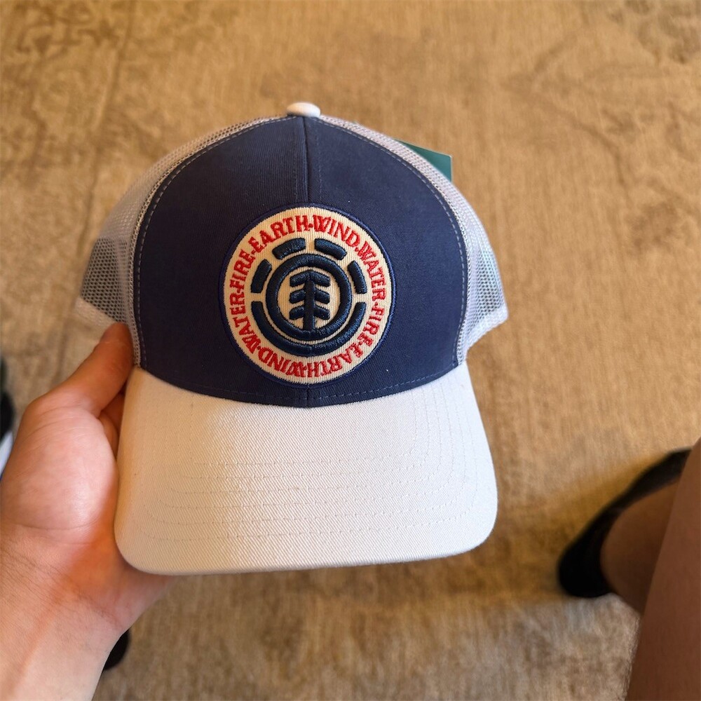 Element Trucker Hat Mens One Size Blue Mesh Snapback Patch Logo Cap